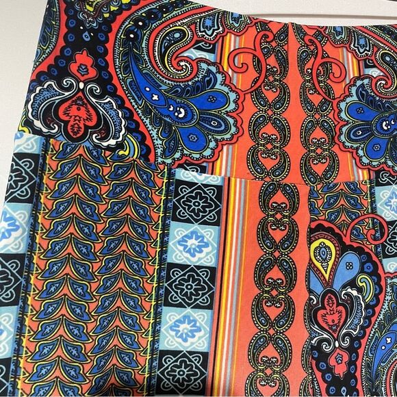 New Multicolor Boho High Rise Flare Wide Leg Palazzo Pants Butter Soft - Picture 5 of 11